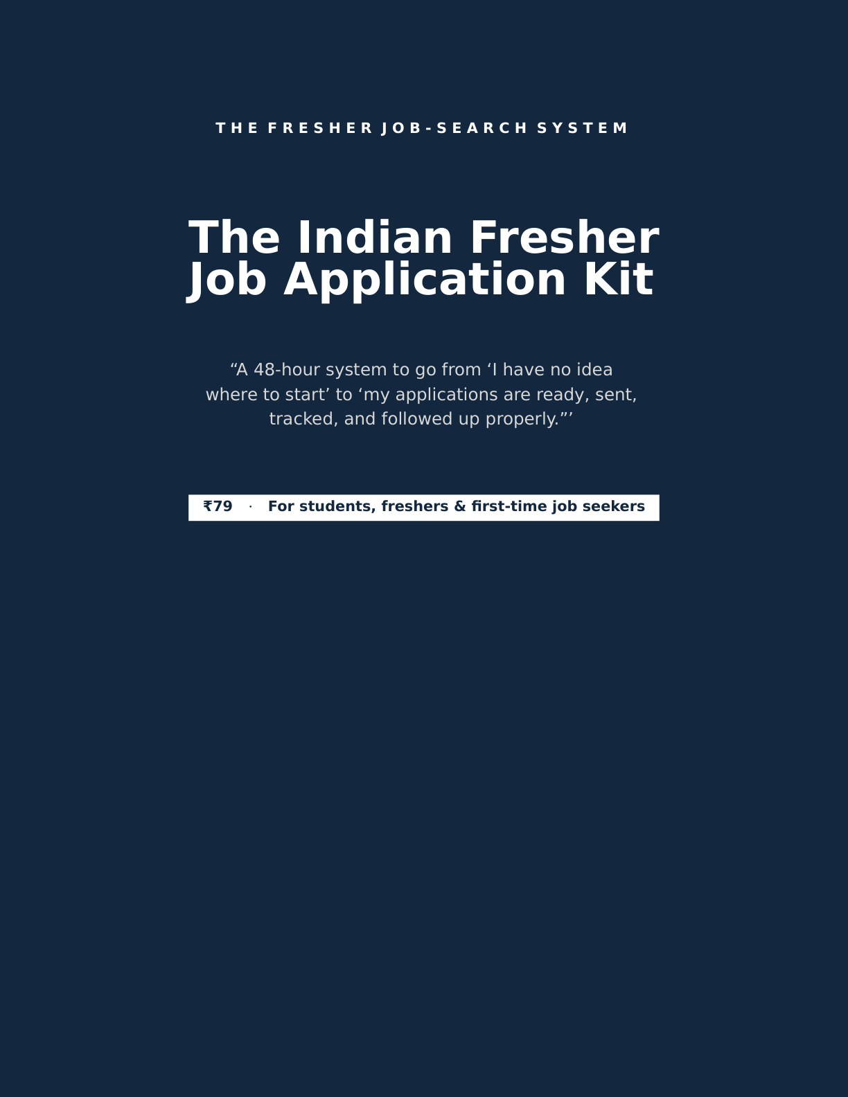 The Indian Fresher Job Application Kit